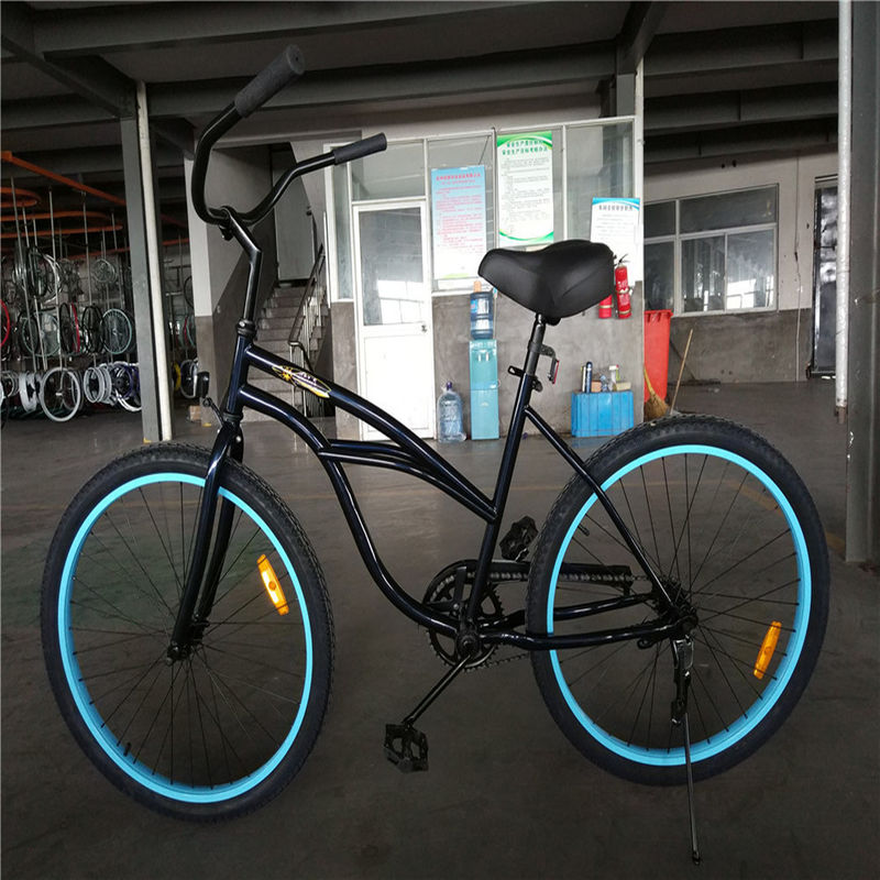 26インチカスタムストレッチ シングルスピードフットブレーキ ビーチクルーザー自転車 普通のペダル