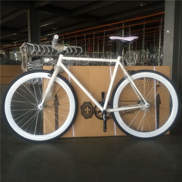 フォーク素材 スチール カスタマイズ シングルスピード 白色 バイシー 固定自転車 大人用