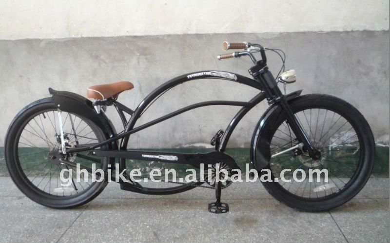 24インチ 男女 ファッション チョッパー ビーチ クルーザー バイク 19kgの輝く重量を持つ自転車