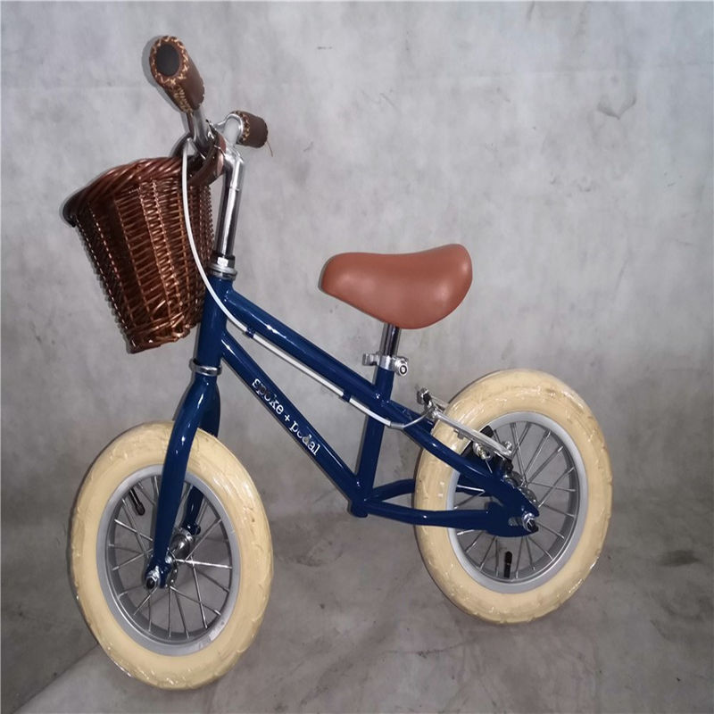 スチールフォークとフレーム バランス自転車 子供 3-5歳 青色 12インチ