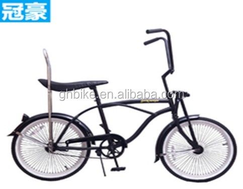 14KGS ブラック カラー スポーツ ビーチ クルーザー バイク ロウライダー 皮のサドル付き自転車