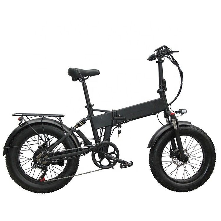 20インチ フルサスペンション 雪 500W 14AH 4.0 太いタイヤ 電気 隠されたバッテリー 折りたたむ自転車
