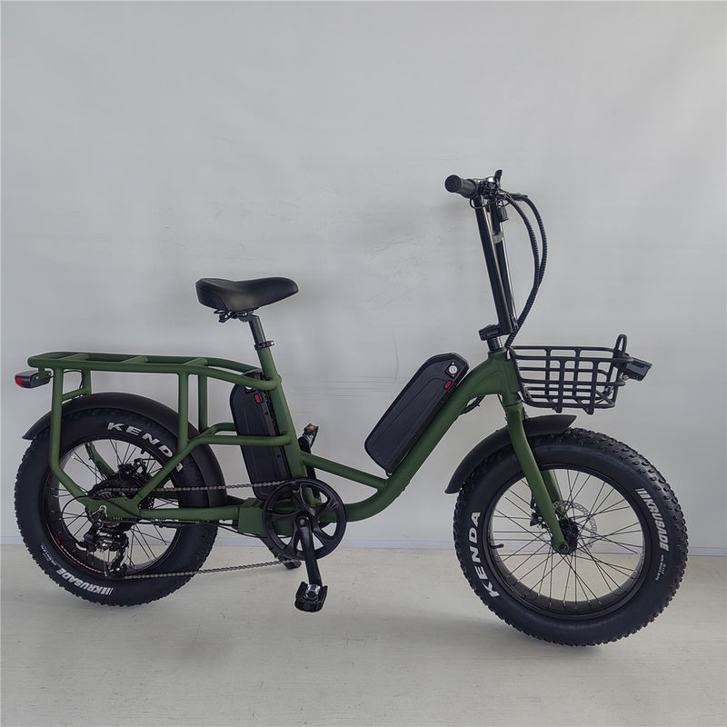 1000W 48V 34A 折りたたむフレーム 電動貨物自転車 20 インチ太いタイヤとバックキャリア