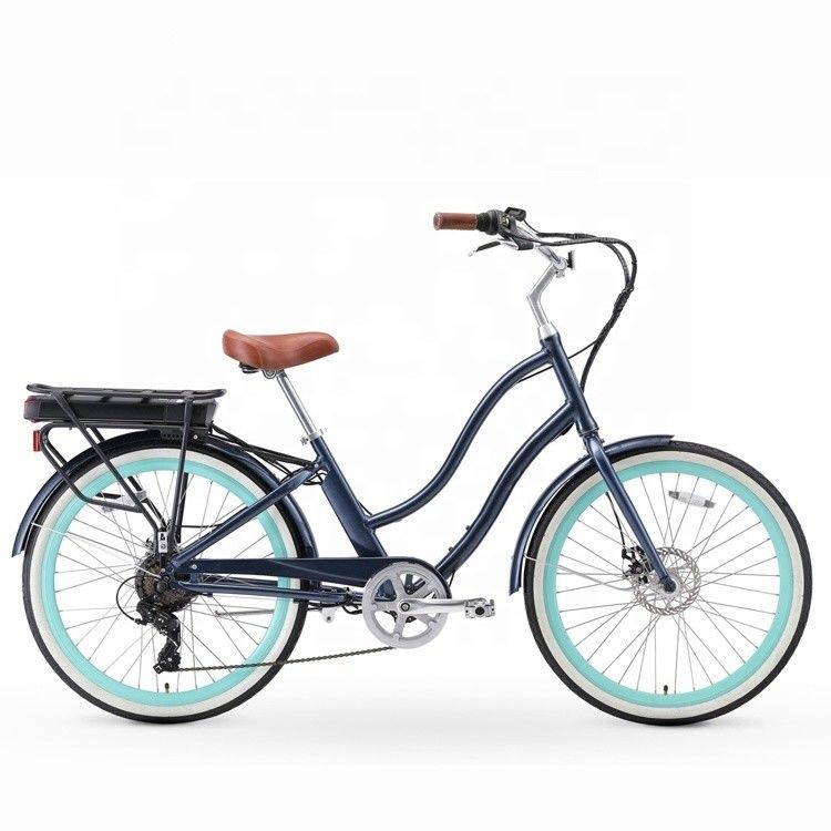 26&quot; 500W OEM オーダーメイド CE 48V 14AG リチウム電池 7 スピード PAS ステップスルー 女性 レディ・ガール ビーチクルーザー 電動自転車