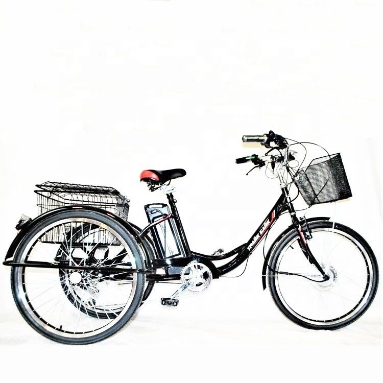 24インチ 後部ハブモーター 鉄筋 7速 36V350W 35KM/H ユニセックス 成人用電気三輪車