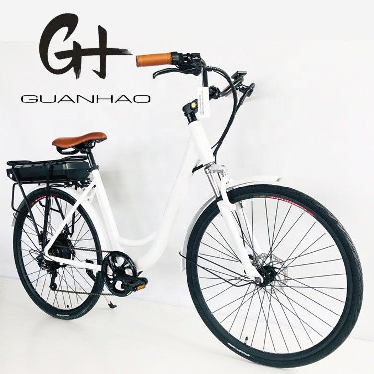 アメリカ合衆国 USD390 500W 48V 14AH 電動 レディース自転車 7 スピードギアとLCDディスプレイ