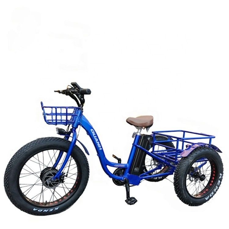 48V 1000w モーター付きの電動型電動 24&quot;x4.0 脂肪タイヤ電動貨物三輪車
