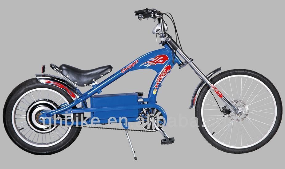 24&quot;-20&quot; チョッパー 電動自転車 リチウム電池電源とディスクブレーキ付き自転車